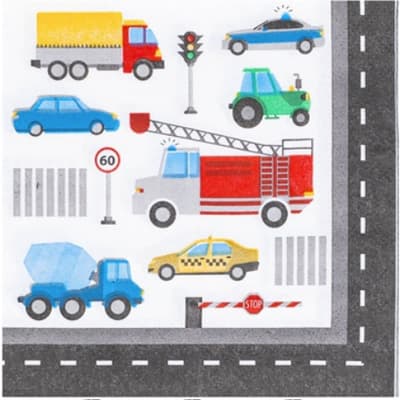 Салфетка Машинки 25см/12шт/ Салфетка Машинки 25см/12шт/