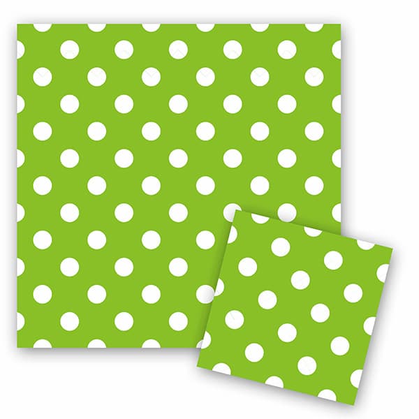 Салфетки Зеленые в белый горох 12шт