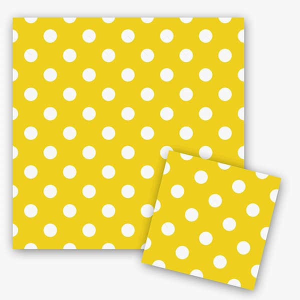 Салфетки Желтые в белый горох 12шт