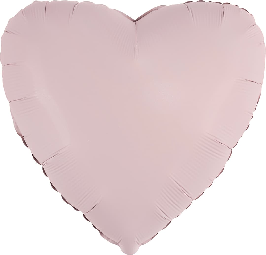 Сердца пыльная роза сатин 45 см