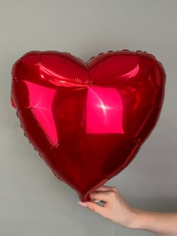 Сердца металлик 45 см красные /fm