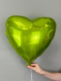 Сердца металлик 45 см лайм /fm