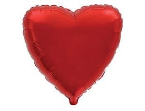 Сердца металлик 80 см красные / fm