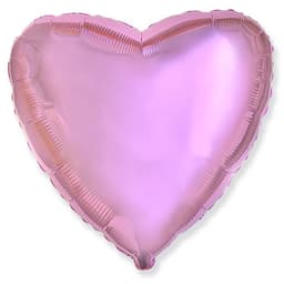 Сердца металлик 80 см розовые
