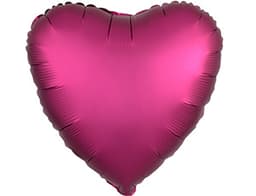 Сердца сатин 45 см бургундия /ang