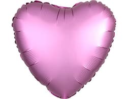 Сердца сатин 45 см розовые flamingo /ang