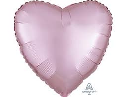 Сердца сатин 45 см розовые pink /ang