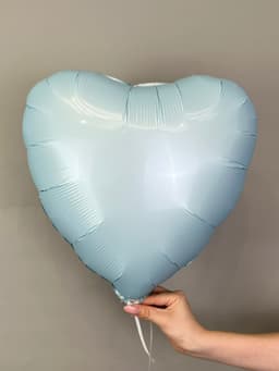 Сердца сатин голубые 45 см