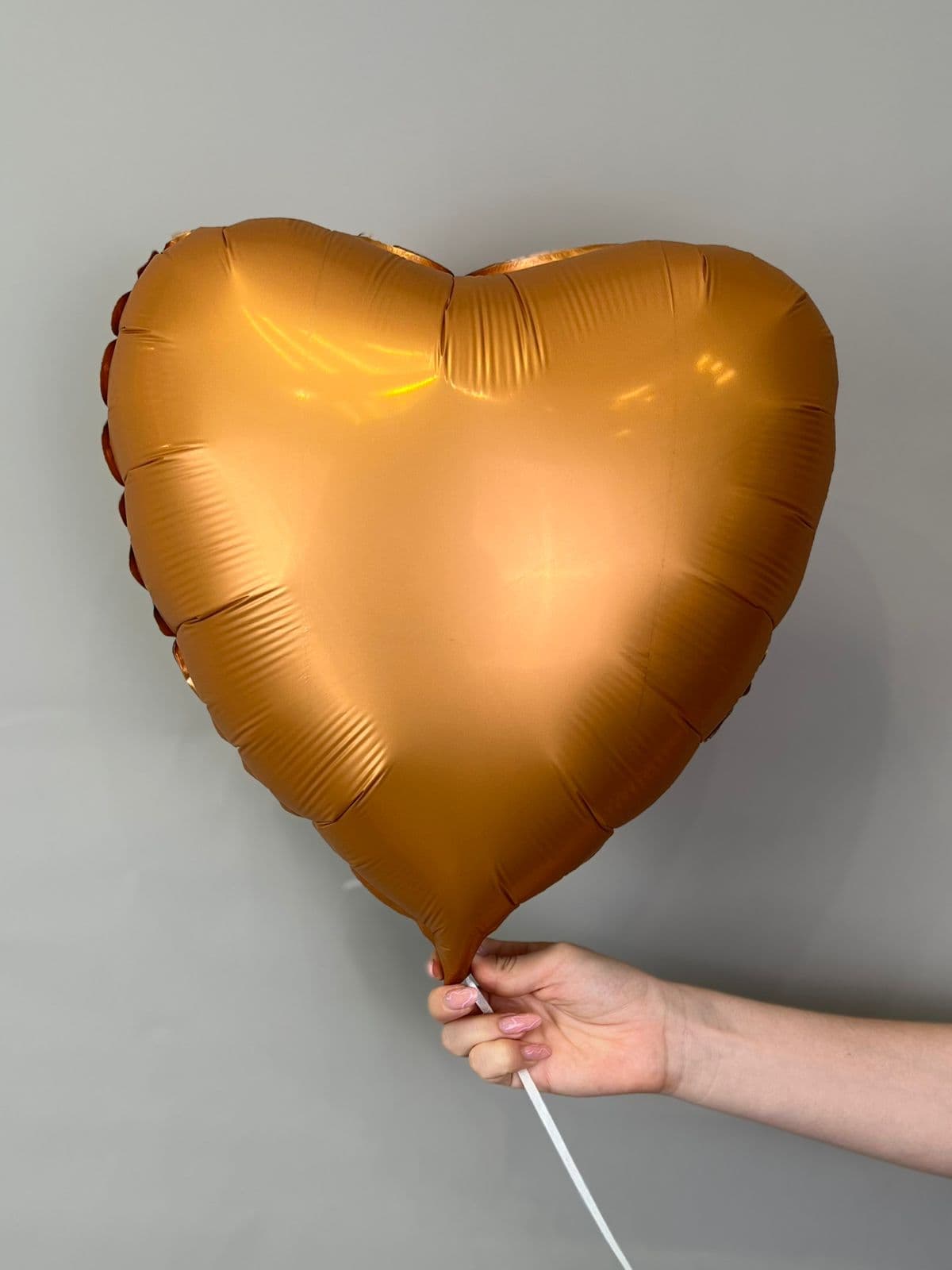 Сердца сатин карамель/caramel 45 см