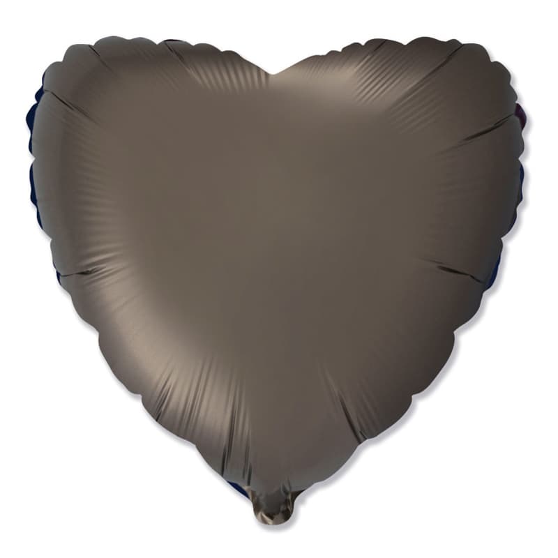Сердца сатин кофе 45 см