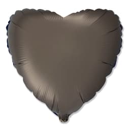 Сердца сатин кофе 45 см