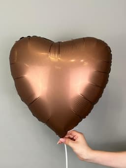 Сердца сатин шоколад/chocolate 45 см