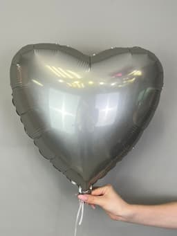 Сердца сатин стальной серый 45 см