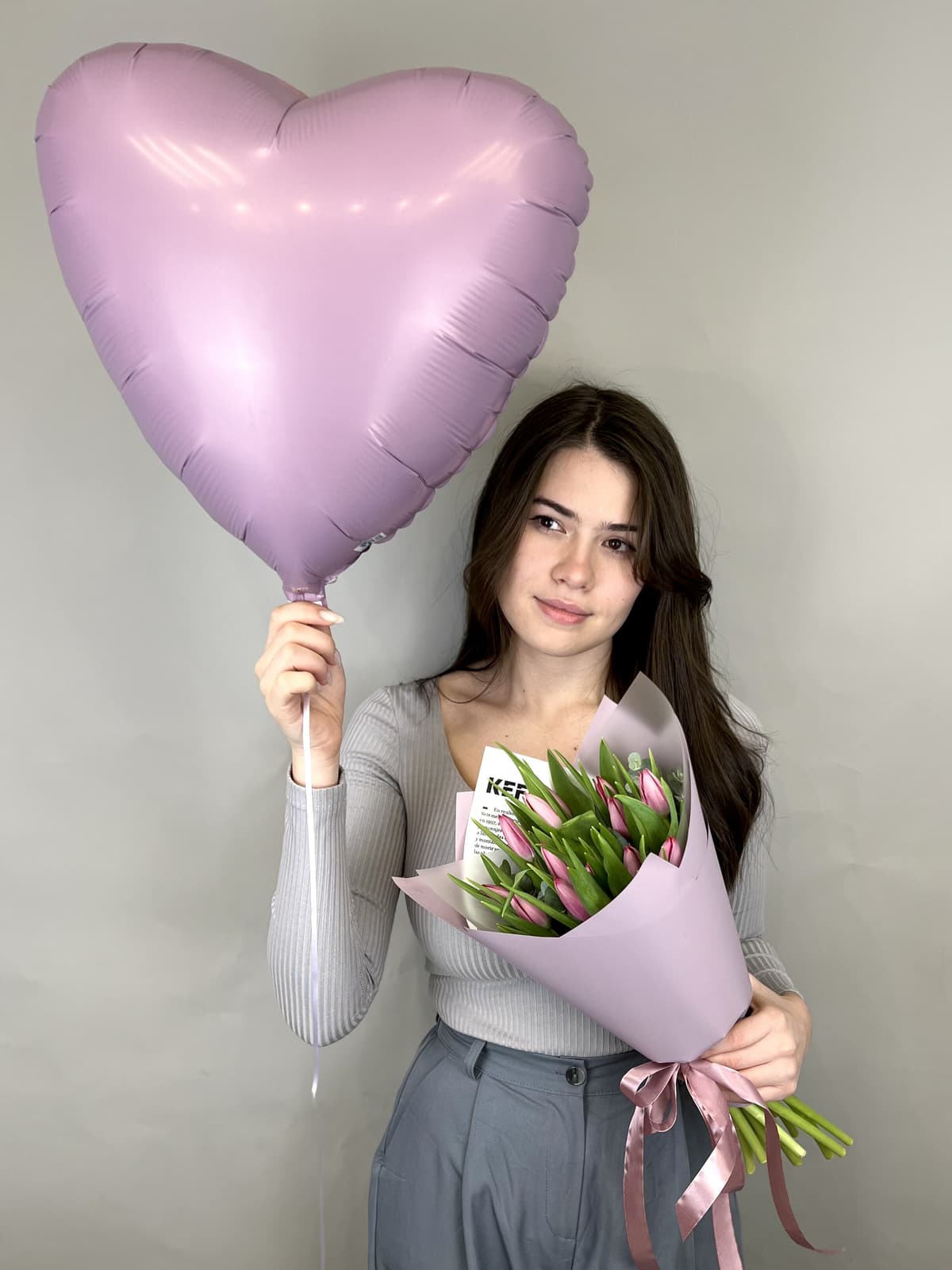 Сет шар + букет "Привет весна" сиреневый