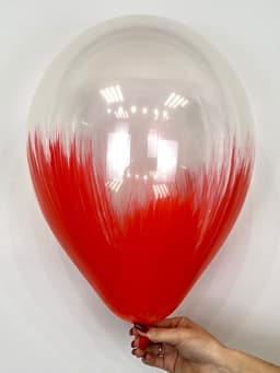 Шар (12''/30 см) Браш, Красный, кристалл