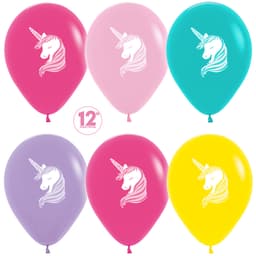 Шар (12''/30 см) Единорог, Ассорти, пастель, 2 ст