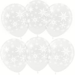 Шар (12''/30 см) Искры снежинок, Прозрачный (600), кристалл, 5 ст