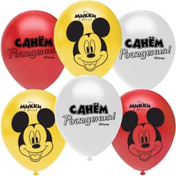Шар (12''/30 см) Микки Маус, Ассорти, пастель, 2 ст