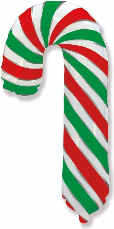 Шар (12''/30 см) Мини-фигура, Леденец трость, Красный/Зеленый Шар (12''/30 см) Мини-фигура, Леденец трость, Красный/Зеленый