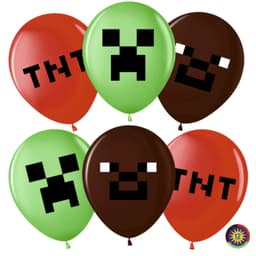 Шар (12''/30 см) Пиксели, Ассорти, пастель, 2 ст