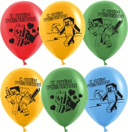 Шар (12''/30 см) Пиксели, С Днем Рождения!, Ассорти, пастель, 2 ст