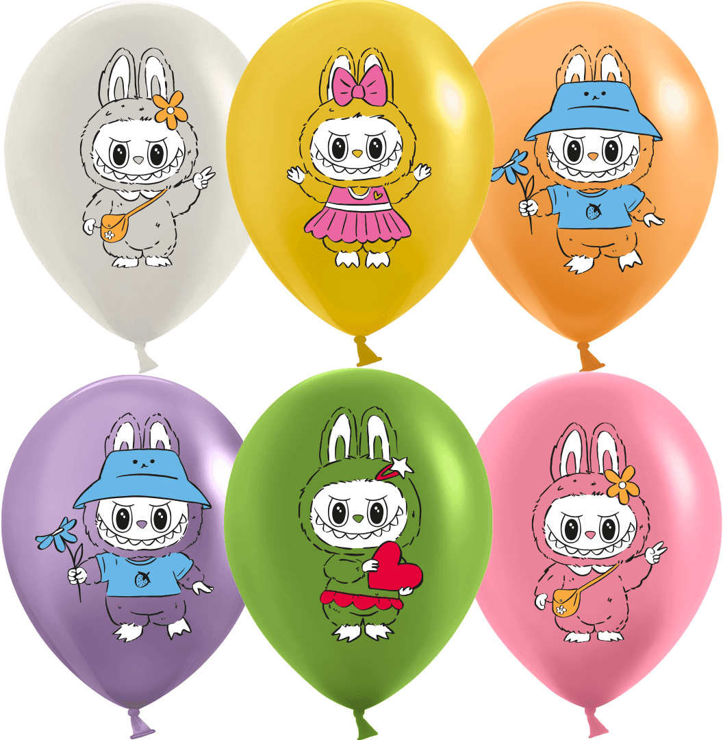 Шар (12''/30 см) Плюшевые эльфы, Милые друзья, Ассорти, пастель