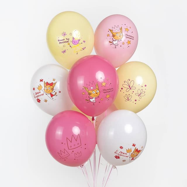 Шар (12''/30 см) Три Кота, Принцессы, Ассорти, пастель, 1 ст Шар (12''/30 см) Три Кота, Принцессы, Ассорти, пастель, 1 ст