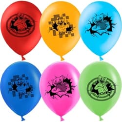 Шар (12''/30 см) Зубастики, Ассорти, пастель, 2 ст