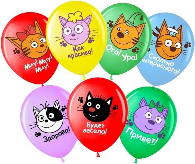 Шар 12''30см Три Кота, Играем вместе, ассорти, пастель Шар 12''30см Три Кота, Играем вместе, ассорти, пастель