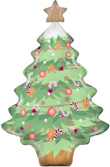 Шар (14''/36 см) Мини-фигура, Новогодняя елочка