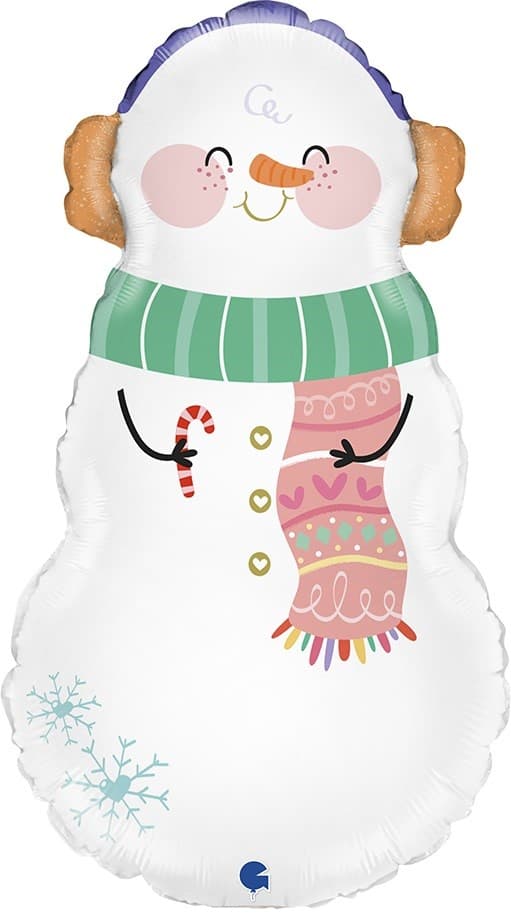 Шар (14''/36 см) Мини-фигура, Снеговичок Шар (14''/36 см) Мини-фигура, Снеговичок