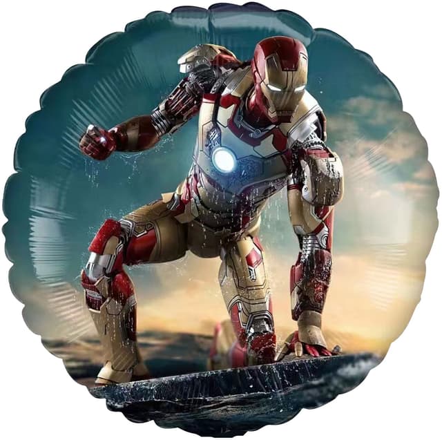 Шар (18''/46 см) Круг, Железный человек, Дизайн №1 Шар (18''/46 см) Круг, Железный человек, Дизайн №1