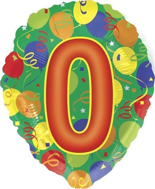 Шар (18''/46 см) Цифра, 0 Праздничная Шар (18''/46 см) Цифра, 0 Праздничная