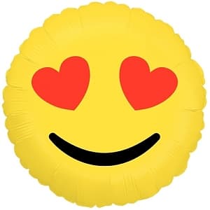 Шар (18"/46см) Круг,Смаил Эмоции (Влюбленный)