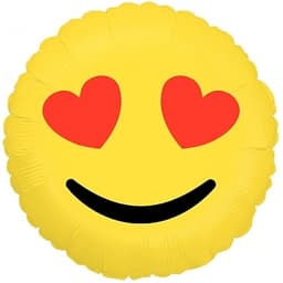 Шар (18"/46см) Круг,Смаил Эмоции (Влюбленный)
