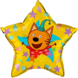 Шар (22''/56 см) Звезда, Три Кота, Компот