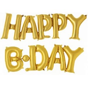Шар (25"/64см) Фигура,надпись Happy B-Day,золото Шар (25"/64см) Фигура,надпись Happy B-Day,золото