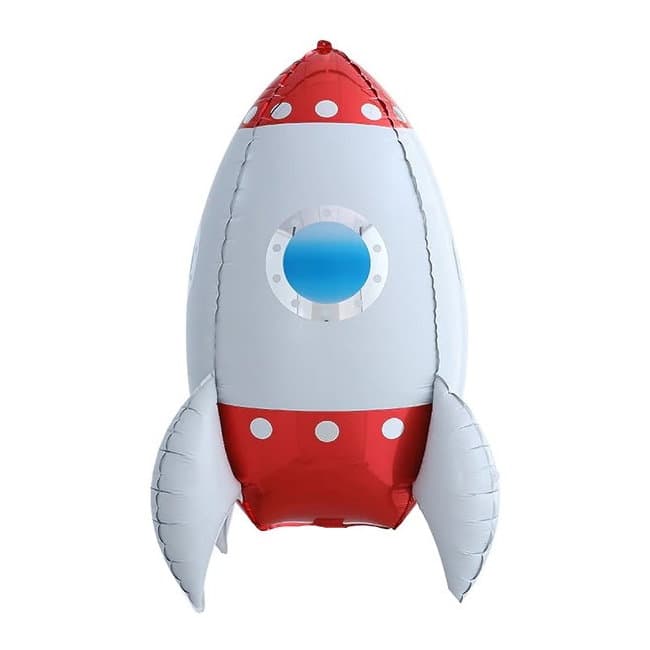 Шар (27"/69см) Фигура, 3D Ракета, красный