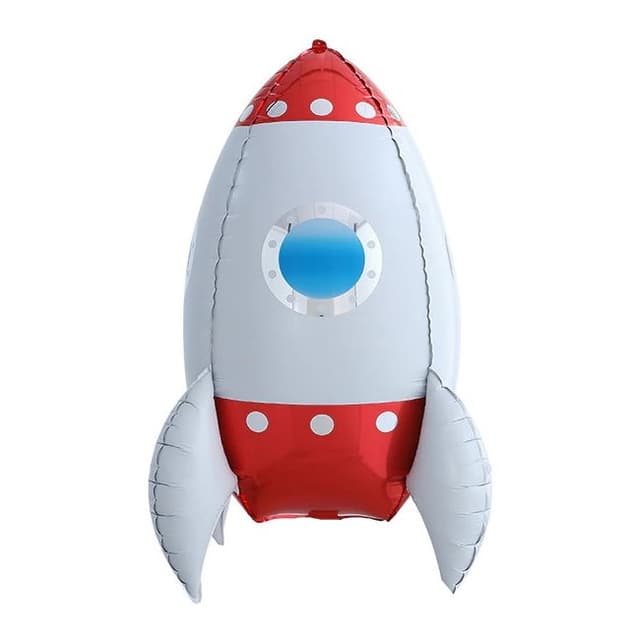 Шар (27"/69см) Фигура, 3D Ракета, красный Шар (27"/69см) Фигура, 3D Ракета, красный