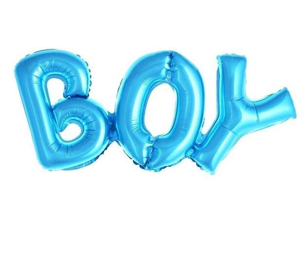 Шар (28"/71см) Фигура, Надпись "Boy" Голубой