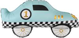 Шар (30''/76 см) Фигура, Гоночная машинка, Голубой, Сатин