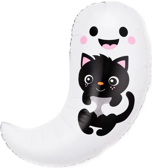 Шар (30''/76 см) Фигура, Привидение с котенком