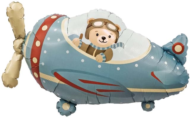 Шар (34''/86 см) Фигура, Самолет и мишка-пилот Шар (34''/86 см) Фигура, Самолет и мишка-пилот