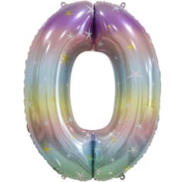 Шар (34"/86см) Цифра 0, Радужные искры