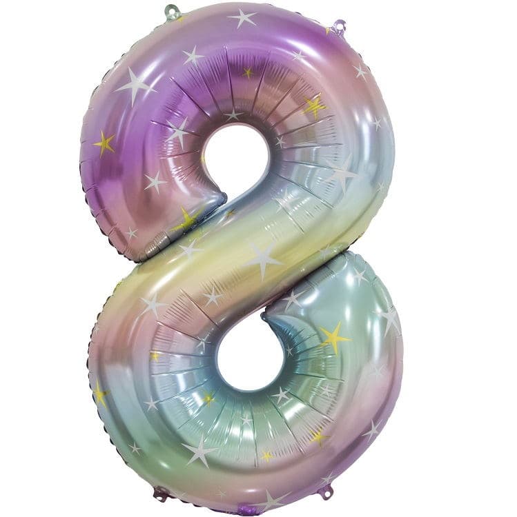 Шар (34"/86см) Цифра 8, Радужные искры