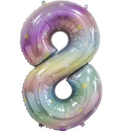 Шар (34"/86см) Цифра 8, Радужные искры
