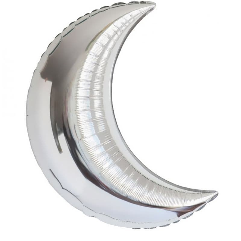 Шар (35''/89 см) Фигура, Полумесяц, Серебро