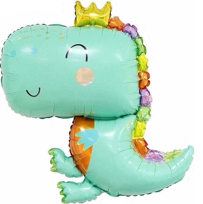 Шар (35"/89см) Фигура,Динозаврик в короне