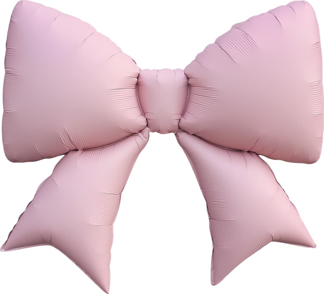 Шар (39''/99 см) Фигура, Бант, Розовый, Сатин