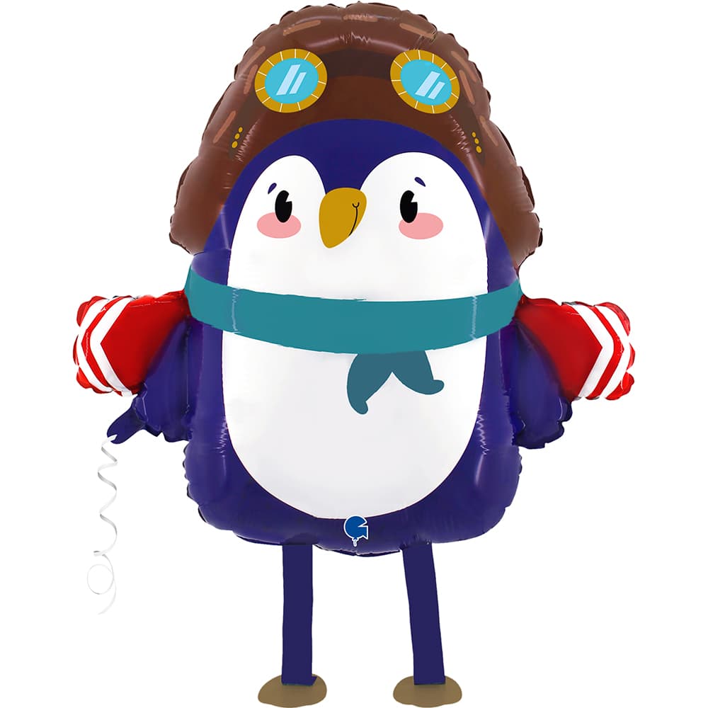 Шар 3D (24''/61 см) Ходячая Фигура, Пингвиненок Летчик